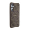Guess 4G Collection Cuir Logo Métal MagSafe - Étui Samsung Galaxy S24+ (marron)