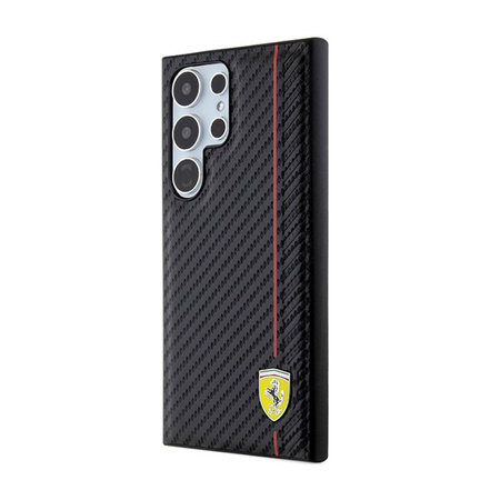 Ferrari Carbon Printed Line - Samsung Galaxy S24 Ultra Gehäuse (schwarz)