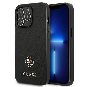 Guess Saffiano 4G Small Metal Logo - iPhone 13 Pro Tasche (schwarz)