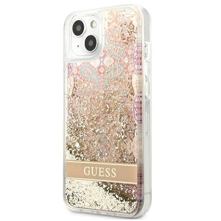 Guess Liquid Glitter Paisley - Case für  iPhone 13 mini (Golden)