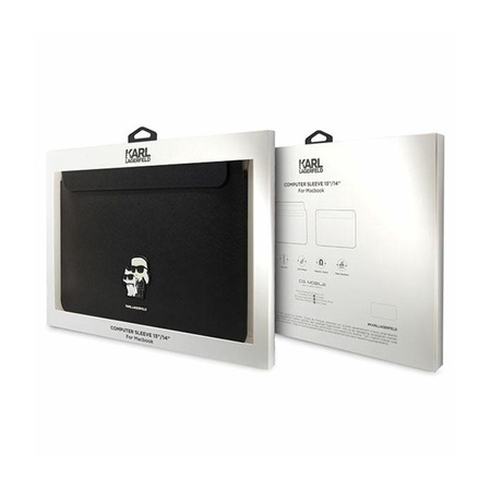 Karl Lagerfeld NFT Saffiano Karl & Choupette Sleeve - 14" Notebooktasche (Schwarz)