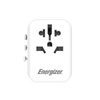 Energizer Ultimate - EU / US / AU / UK utazási adapter + 2x USB-A és USB-C MFi tanúsítvánnyal (fehér)
