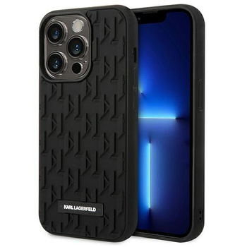 Karl Lagerfeld Monogramm 3D-Muster - iPhone 14 Pro Tasche (schwarz)
