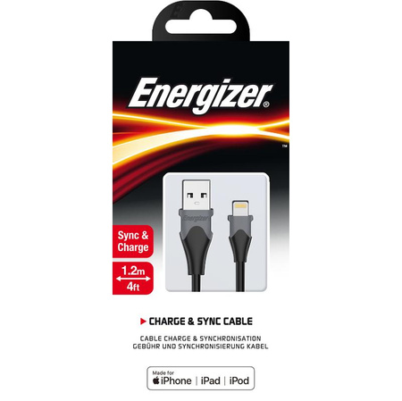 Energizer Classic - USB-A zu Lightning Anschlusskabel MFi zertifiziert 1.2m (Schwarz)