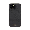 Guess Leather 4G Stamped - Case for iPhone 15 (Black)