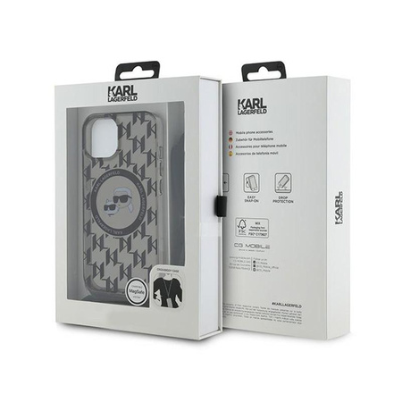 Karl Lagerfeld IML Crossbody Monogramm Karl & Choupette Head MagSafe - iPhone 15 / 14 / 13 Tasche (schwarz)
