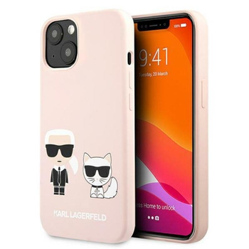 Karl Lagerfeld Slilicone Karl & Choupette - Coque pour iPhone 13 Mini (rose)