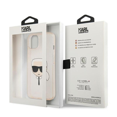 Karl Lagerfeld Karl's Head Glitter - iPhone 13 Mini Case (Gold)