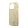 Guess Glitter Flakes Metal Logo Case - Coque iPhone 14 Pro Max (Or)