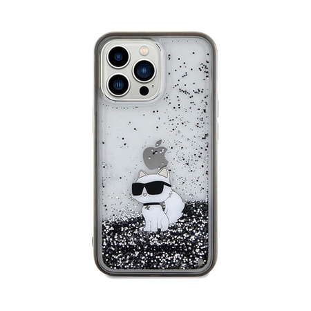 Karl Lagerfeld Liquid Glitter Choupette - iPhone 13 Pro tok (átlátszó)
