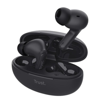 Trust Yavi - Bezdrátová sluchátka do uší TWS Bluetooth s nabíjecím pouzdrem a ENC (černá)
