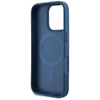 Guess Grained Flower Pattern MagSafe - étui pour iPhone 16 Pro (bleu)