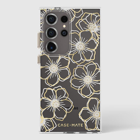 Case-Mate Floral Gems - Schutzhülle für Samsung Galaxy S24 Ultra (Gold)