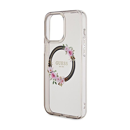 Guess IML Flowers Wreath MagSafe - iPhone 15 Pro Max Tasche (schwarz)
