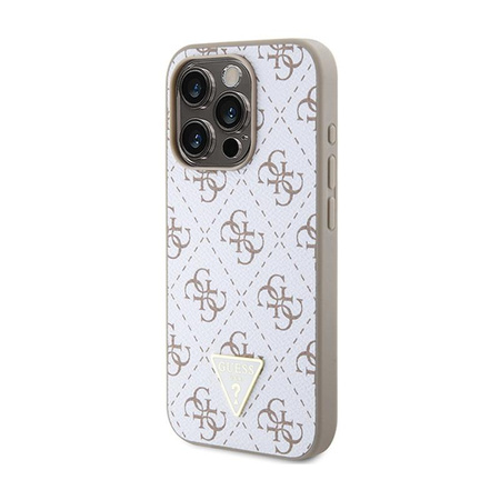 Guess 4G Triangle Metal Logo - Coque iPhone 15 Pro (blanc)