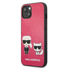 Karl Lagerfeld PU-Leder mit Karl & Choupette-Prägung - iPhone 13 Mini Tasche (fuchsia)