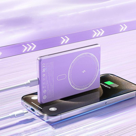 WEKOME WP-30 Mecha Series Ultra Thin - Banque d'énergie à induction 5000 mAh Fast Charging PD 20W MagSafe (Tarnish)