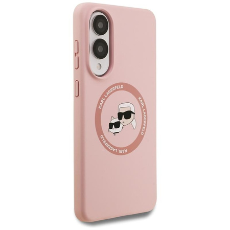 Karl Lagerfeld Silicone Double Heads And Circle MagSafe - Case for Samsung Galaxy S25 Edge (pink)
