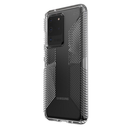 Speck Presidio Perfect-Clear with Grips - Étui pour Samsung Galaxy S20 Ultra avec revêtement MICROBAN (transparent/transparent)