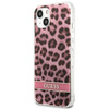 Guess Leopard Electro Stripe - iPhone 13 mini Tasche (Rosa)