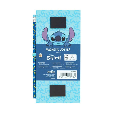 Disney Stitch - Magnetic notebook/shopping list for the fridge + pencil from the Tropical collection (10 x 21 cm)