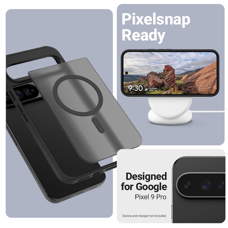 Etui do Google Pixel 9 Pro MagSafe Crong Hybrid Matte Czarne Wytrzymałe