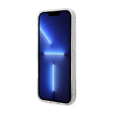 Guess 4G Stripe Script Logo Galvanizovaný vzor - pouzdro pro iPhone 14 Pro (zlaté)