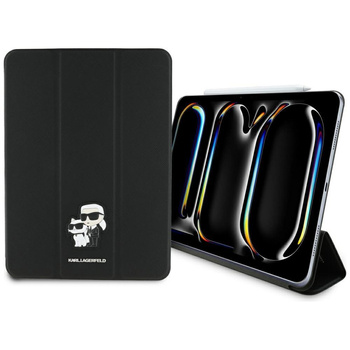Karl Lagerfeld Book Cover Saffiano Magnetic Karl & Choupette - iPad Pro 11" M4 Case (2024) (noir)