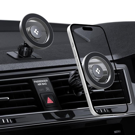 Spigen MFT13 Magnetic Dashboard & Vent Car Mount - Magnetic Car Holder MagSafe (Silver)