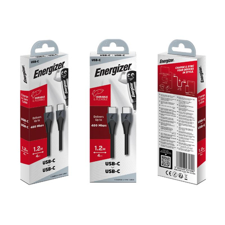 Energizer Classic - propojovací kabel USB-C na USB-C 1,2 m (černý)