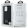 Karl Lagerfeld Silikon Schatten Metall Initial MagSafe - iPhone 16 Pro Fall (schwarz)