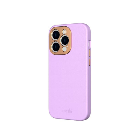 Moshi Napa Slim MagSafe - Ledertasche für iPhone 14 Pro (Lavendel-Lila)