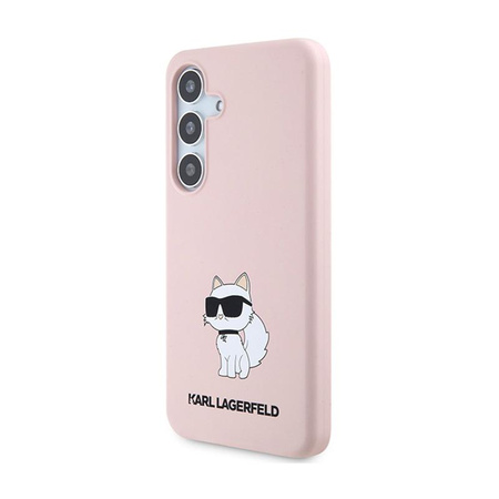 Karl Lagerfeld Silikonové pouzdro Choupette - Samsung Galaxy S24+ (růžové)