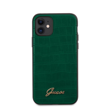 Guess Croco tok - iPhone 11 tok (sötétzöld)