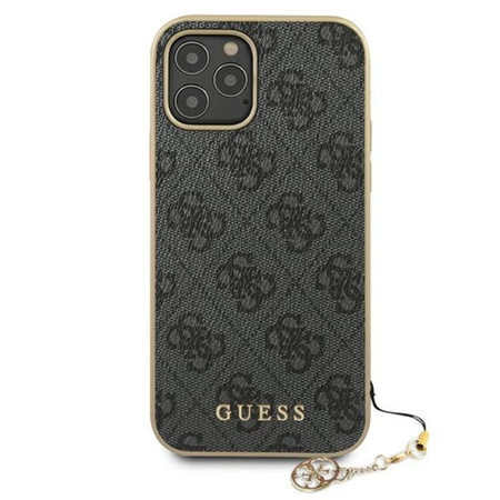 Guess 4G Charms Collection - Coque pour iPhone 12 / iPhone 12 Pro (gris)