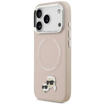 Karl Lagerfeld Karl & Choupette Pins MagSafe - Pouzdro pro iPhone 17 Pro Max (růžové)