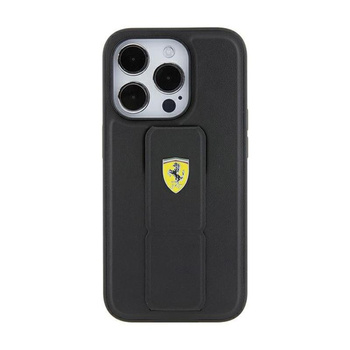 Ferrari Grip Stand Metal Logo - iPhone 15 Case (black)