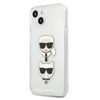 Karl Lagerfeld Glitter Karl & Choupette Head - iPhone 13 mini Hülle (silber)