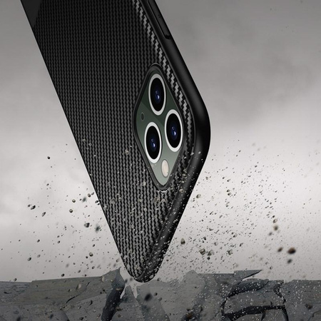 Crong Prestige Carbon Cover - iPhone 11 Pro Max Hülle (Schwarz)
