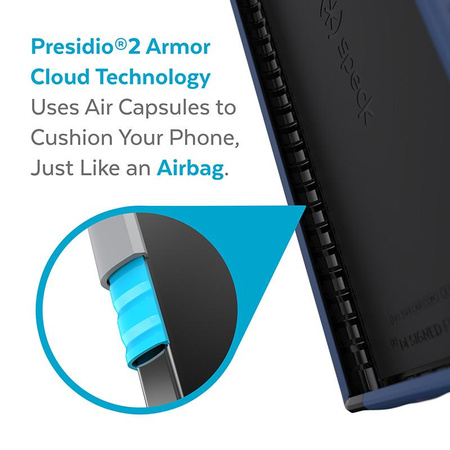 Speck Presidio2 Grip - pouzdro pro Samsung Galaxy S22 Ultra s povrchovou úpravou MICROBAN (Coastal Blue/Storm blue)