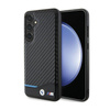 BMW Leather Carbon Blue Line - Case for Samsung Galaxy S24+ (black)