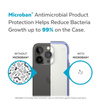 Speck Presidio Perfect-Clear avec Impact Geometry - Coque pour iPhone 14 Pro Max avec revêtement MICROBAN (transparente / violette)