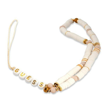 Guess Phone Strap Beads Heishi - přívěsek na telefon 25 cm (bílý)