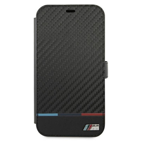 BMW Booktype M Carbon Stripe - iPhone 13 Pro Max tok (fekete)