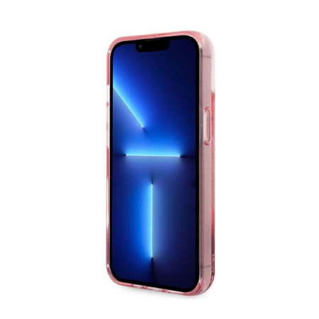 Karl Lagerfeld Liquid Glitter NFT Choupette Head - pouzdro pro iPhone 14 Plus (růžové)
