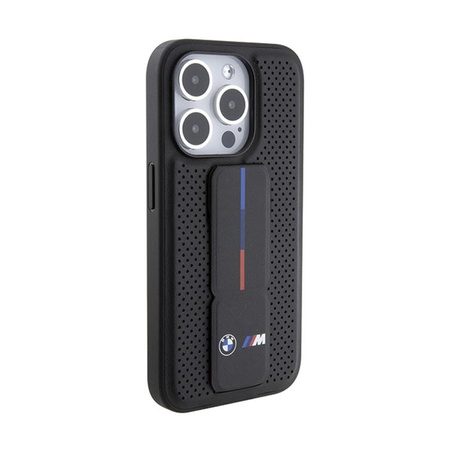 BMW Grip Stand Smooth & Perforated - iPhone 15 Pro Tasche (schwarz)