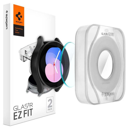 Spigen GLAS.TR EZ FIT 2-Pack - Tvrzené sklo pro Samsung Galaxy Watch 4 / 5 40 mm (2 ks)