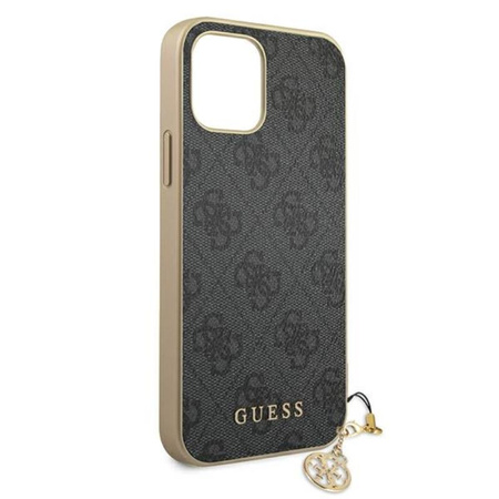 Guess 4G Charms Collection - Coque pour iPhone 12 / iPhone 12 Pro (gris)