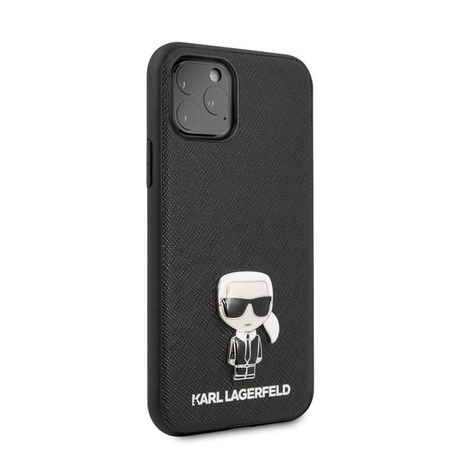 Karl Lagerfeld Saffiano with Pin Ikonik - pouzdro pro iPhone 11 Pro Max (černé)