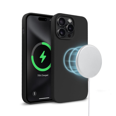 Crong Color Cover Magnetic - iPhone 15 Pro MagSafe Hülle (Schwarz)